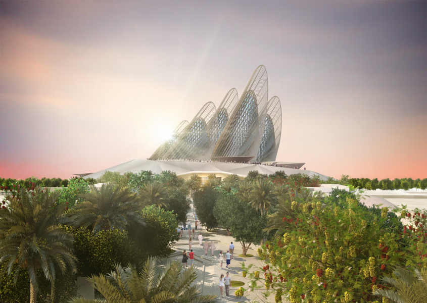 Un muzeu futurist creat Foster + Partners își deschide aripile pentru a se răcori