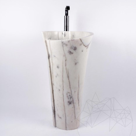 Chiuveta Tao Milos - Marmura Calacatta Lilac, 42 x 85 cm