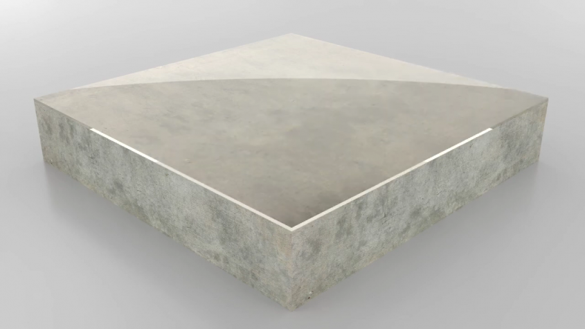 Peneseal FH-PS™ aplicat prin pulverizare pe beton. Suprafata etanșată si durificata cu luciu permanent