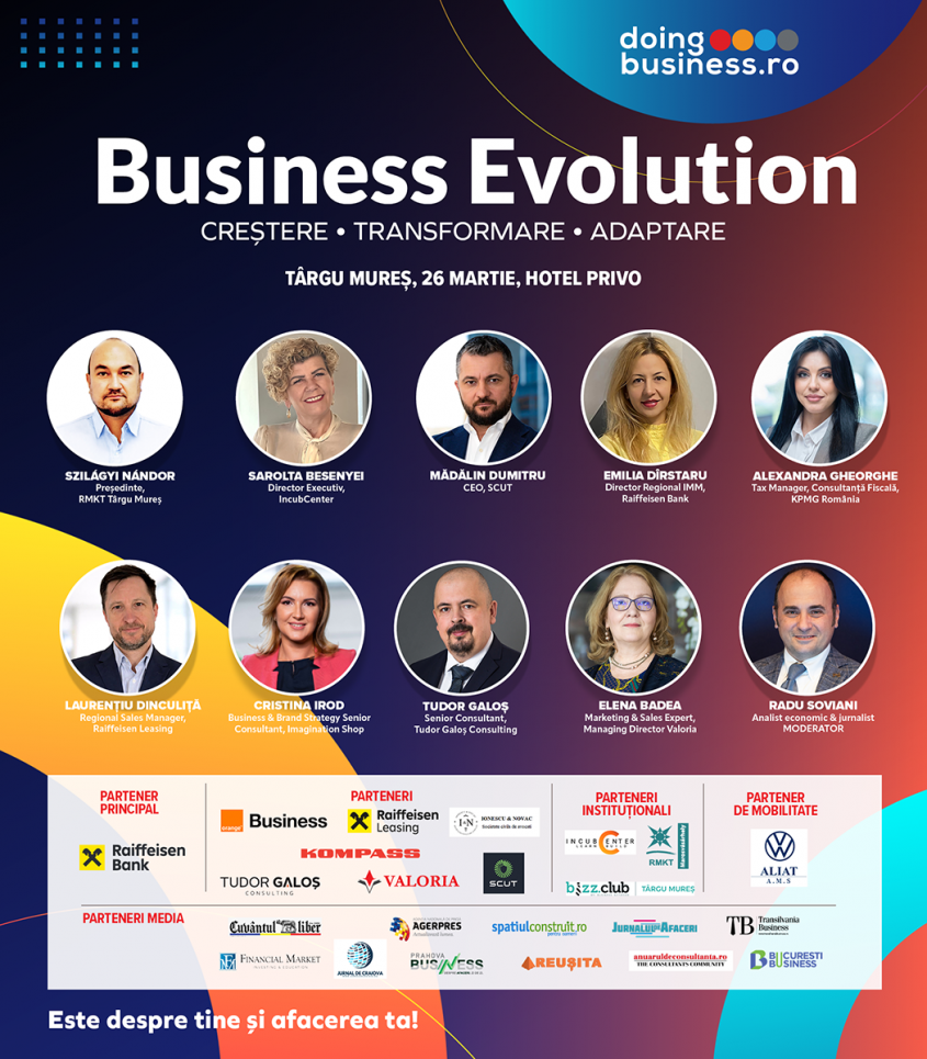 Business Evolution ajunge la T&acirc;rgu Mureș: soluții concrete pentru creșterea și adaptarea companiilor &icirc;n 2026