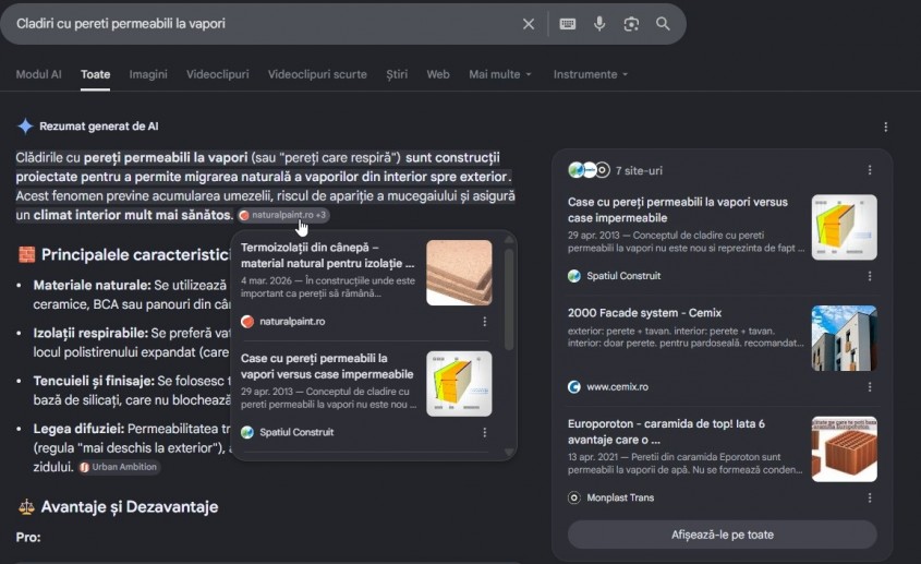 Cum utilizează Google AI Overview conținutul publicat în mediul editorial de construcții