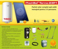 Pachet solar (kit) complet Casa Verde pentru apa calda menajera pentru 2-3 persoane - ITechSol® Termo