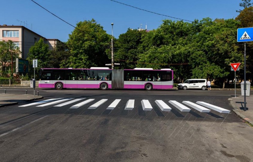 Prima trecere de pietoni 3D din Cluj-Napoca