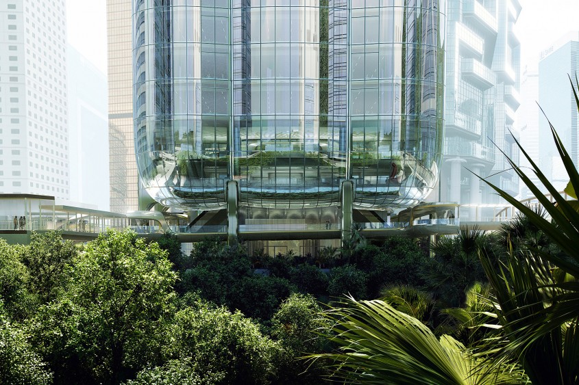 Un zgârie-nori marca Zaha Hadid Architects ca un boboc pe cale să se deschidă