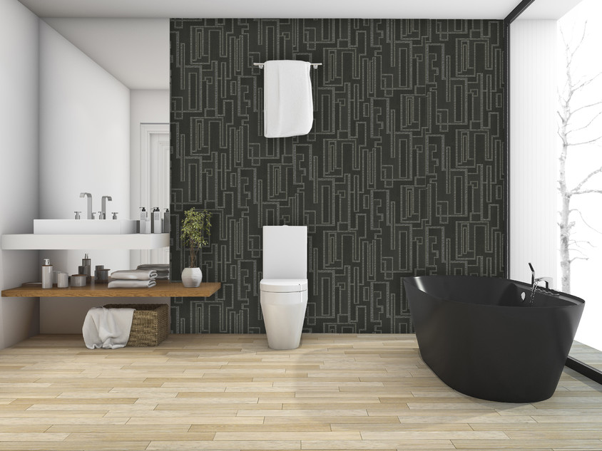 Tapetul, o soluție creativă pentru decorarea pereților din baie