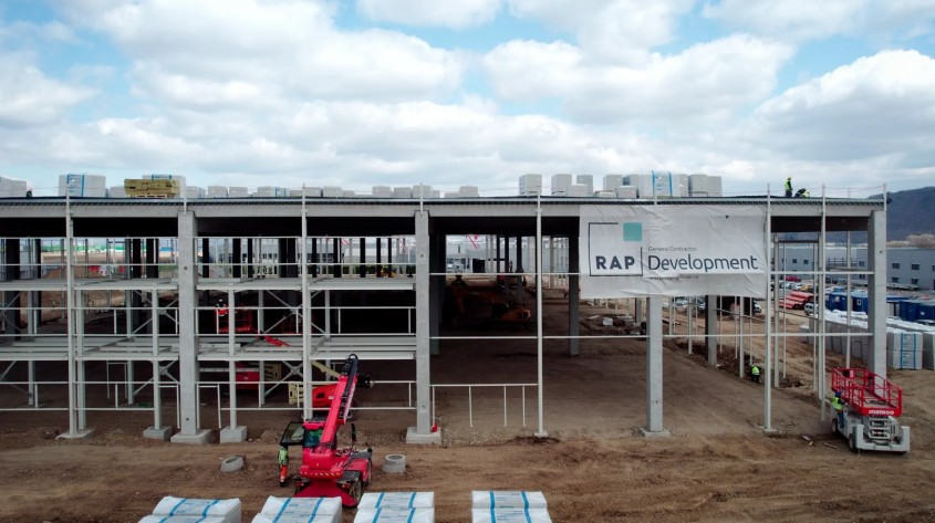 Constructie hală depozitare, post trafo, amenajări exterioare, împrejmuire și organizare de șantier