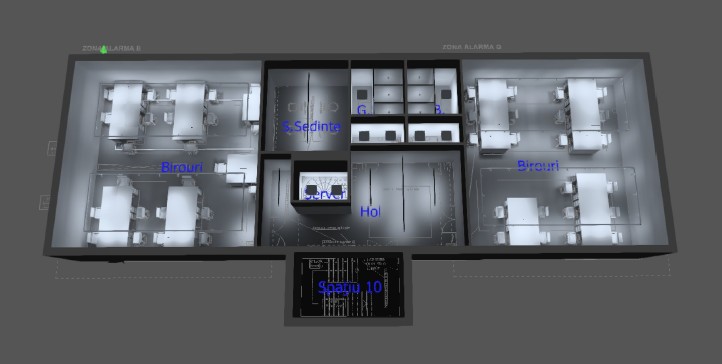 simulare iluminat interior etaj