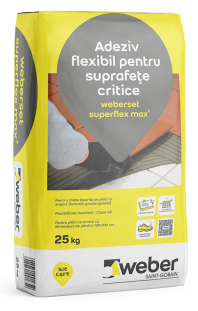 Adeziv flexibil pentru placari ceramice pe suprafete critice - weberset superflex max2