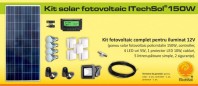 Kit (sistem) solar fotovoltaic ITechSol® 150W pentru iluminat - KIT150WM12VFA