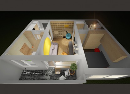 Modificari apartament 2 camere - str. Emil Racovita  Bucuresti AsiCarhitectura