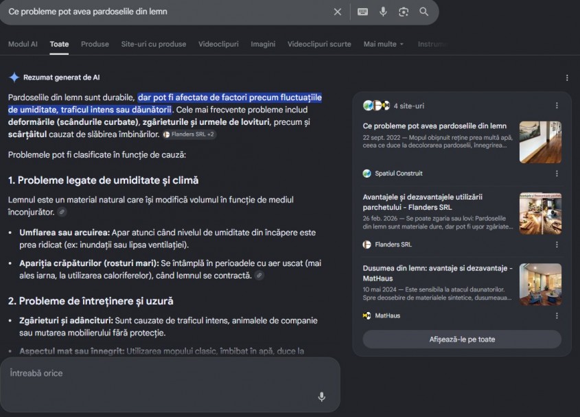 Cum utilizează Google AI Overview conținutul publicat în mediul editorial de construcții