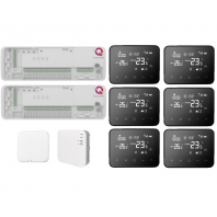 Kit Automatizare Smart Q20 controller pentru incalzire in pardoseala 2 distribuitoare 16-zone 6 termostate wireless si