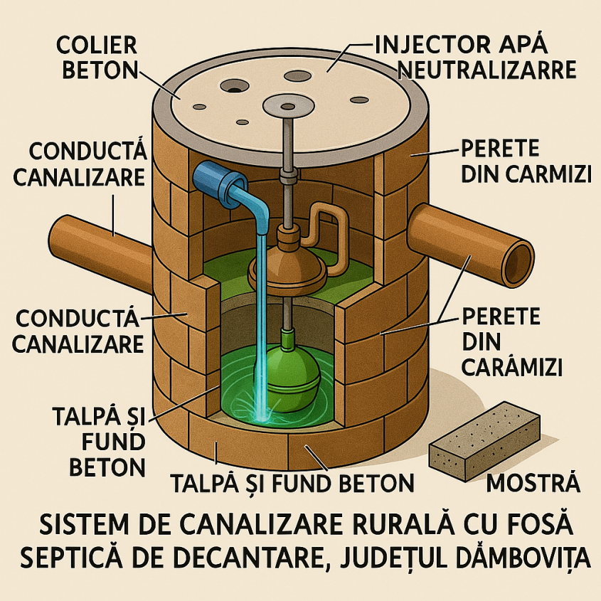 Sistem de canalizare rurală cu fosă septică de decantare pentru județul Dâmbovița - Proiect pilot