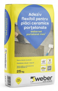 Adeziv flexibil pentru placi ceramice portelanate - weberset portelanat max2