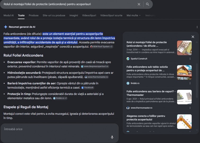 Cum utilizează Google AI Overview conținutul publicat &icirc;n mediul editorial de construcții