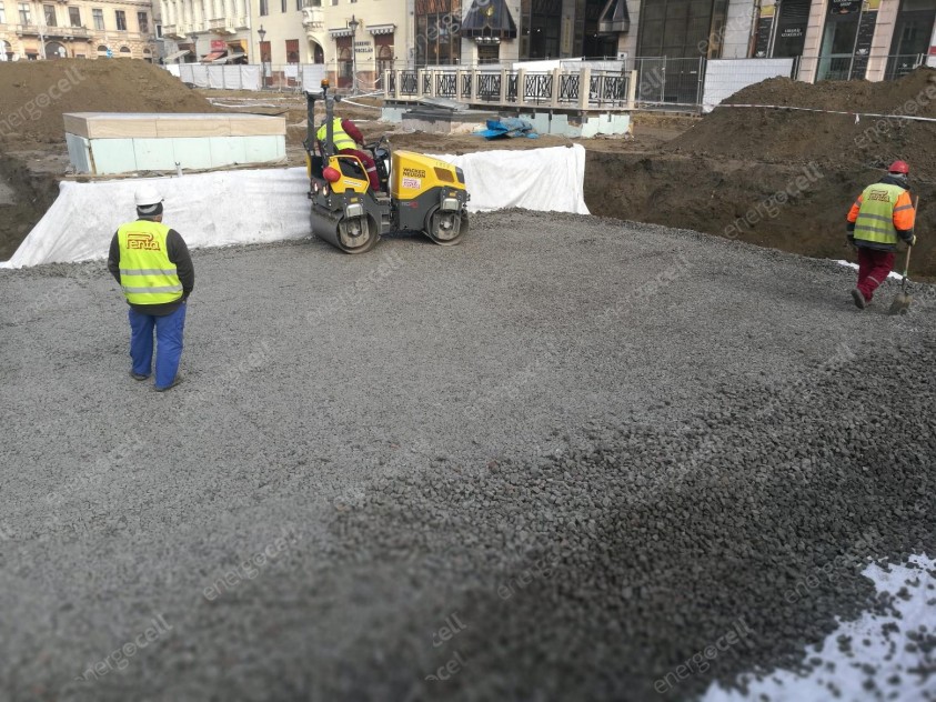 Star de granule din sticla celulara ENERGOCELL pentru planseul unui garaj subteran din Budapesta Budapesta SUPERMATERIALE