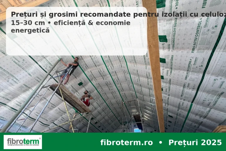 Izolații cu celuloză - Ghid 2025 - prețuri, grosimi, materiale premium și montaj profesional