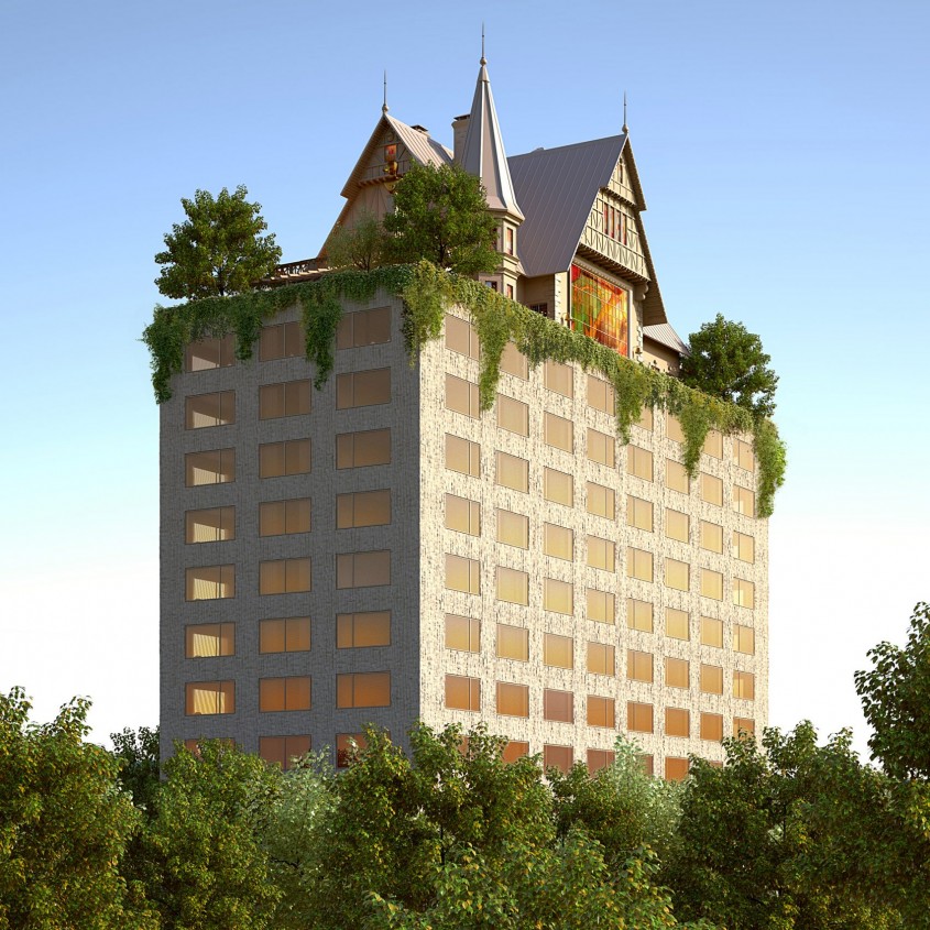 Philippe Starck construiește un hotel cu casă și grădină pe acoperiș