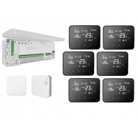 Kit automatizare Smart Q20 controller pentru incalzire in pardoseala 8-16 zone full wireless 6 termostate wifi