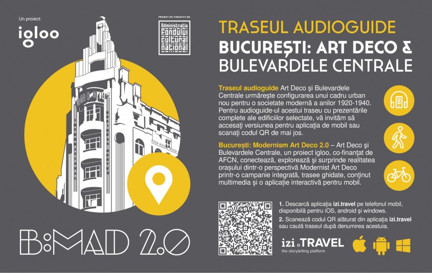 Art Deco & Bulevardele Centrale, primul traseu virtual Art Deco din București, cu audioghid bilingv