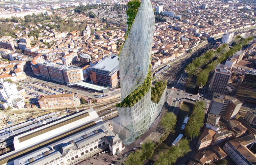Copacii vor creste pe suprafata unui turn de birouri din Toulouse
