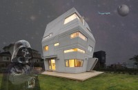 Casa cu arhitectura futurista si interioare vesele