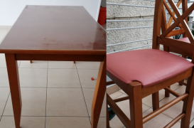 Înainte și după. O înfățișare nouă pentru o masă și patru scaune vechi