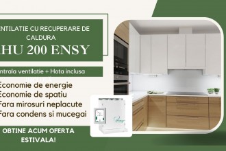 Ventilație eficientă în apartamente și bucătării mici: AHU 200 Ensy cu hotă integrată