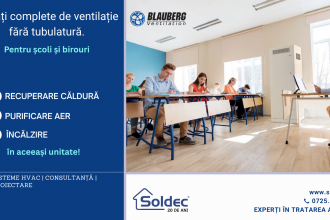 Sistem complet de ventilație cu recuperare de căldură, fără tubulatură!