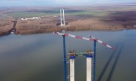 Cele mai noi imagini cu podul suspendat peste Dunăre de la Brăila La sfarsitul anului trecut