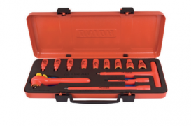 Trusă chei tubulare izolate în dublu-strat 1000V Unior, 3/8", cutie metalică, 619419