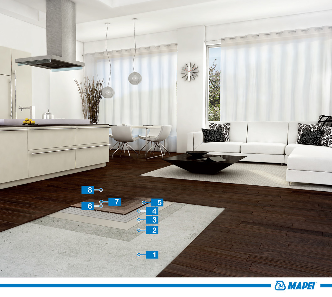 Sistem de montaj al parchetului din lemn masiv pe o șapă veche