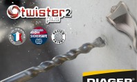 DIAGER - Twister Plus – Burghiu SDS Plus pentru beton cu 2 muchii tăietoare Avantaje •