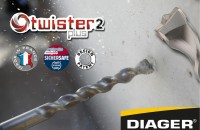 DIAGER - Twister Plus – Burghiu SDS Plus pentru beton cu 2 muchii taietoare