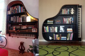 DIY cu rezultat spectaculos - transforma un vechi pian intr-un raft de perete deosebit!