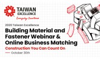 Innovative webinar for the Building Material and Fastener Industries Taipei Oct 30 2020 – Due to