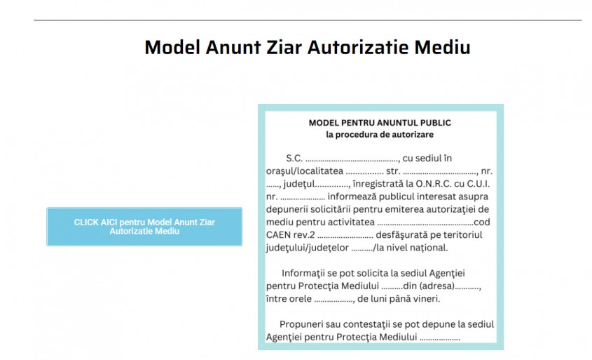Importanța anunțurilor în ziare pentru obținerea autorizației de mediu
