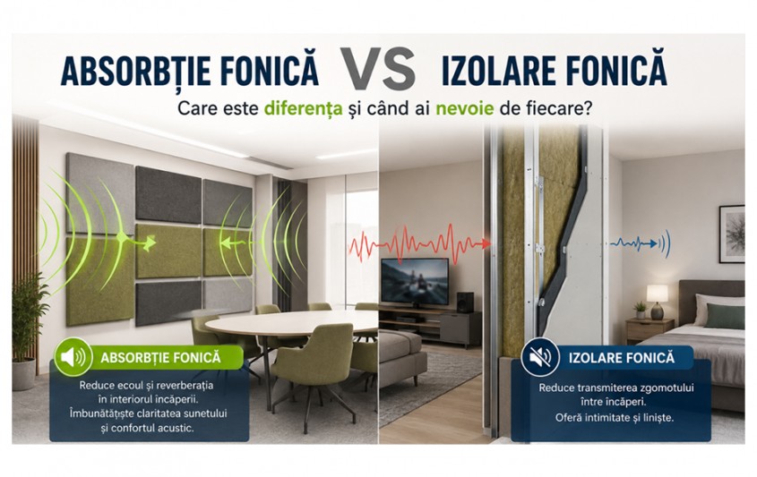 Absorbție fonică sau izolare fonică: care este diferenta?
