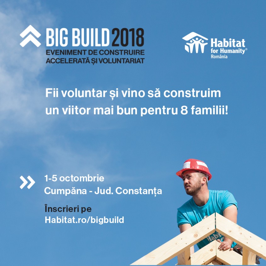 Habitat for Humanity caută 100 voluntari care vor construi 8 case în 5 zile la BIG