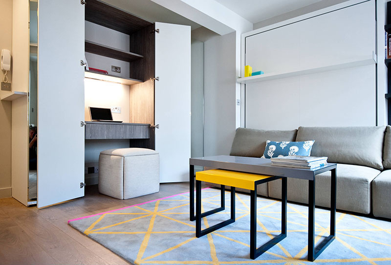 Birouri şi spaţii de lucru amenajate în dulapuri, perfecte pentru apartamentele mici