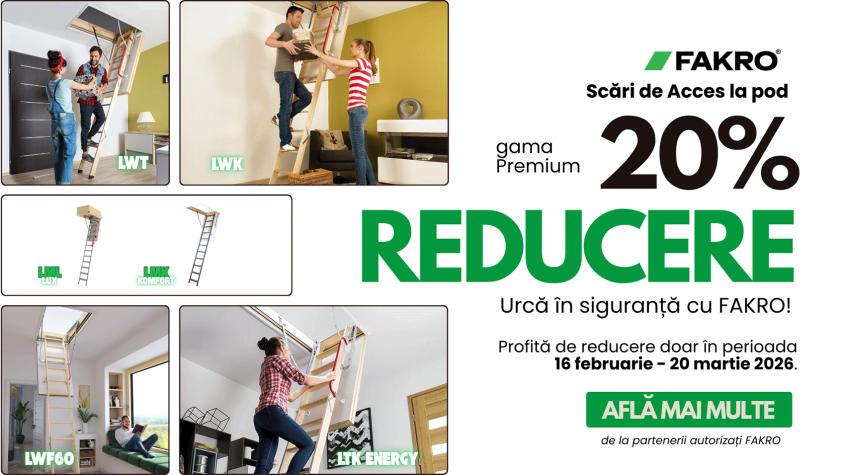 Calitate la &icirc;nălțime preț &icirc;n cobor&acirc;re! 20% reducere la scările de acces la pod din gama