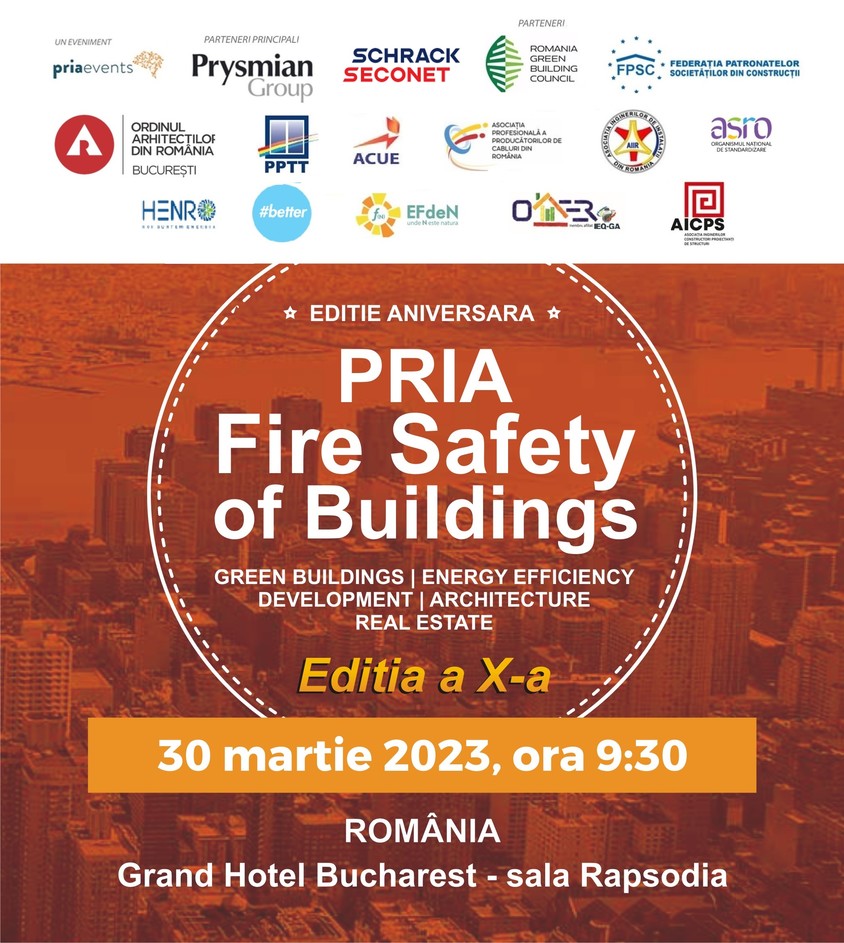 Pria Fire Safety of Buildings Conference, pe 30 martie 2023