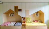 Un dormitor pentru copii cu suficient spațiu de depozitare Compania bulgara de arhitectura si design interior