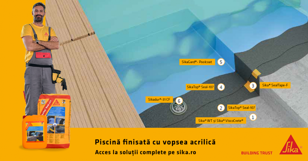 Piscină finisată cu vopsea acrilică &ndash; soluţie tehnică