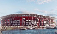 Primul stadion pentru Campionatul Mondial de Fotbal construit din containere pentru transport In incercarea de a