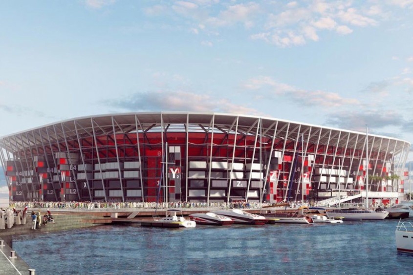 Primul stadion pentru Campionatul Mondial de Fotbal construit din containere pentru transport