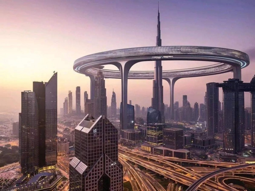 Un cartier în cer care înconjoară cea mai înaltă clădire din lume