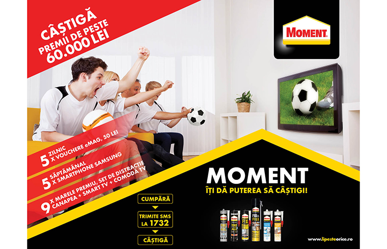 Castiga cu Moment seturi de canapele, televizoare smart si multe alte premii