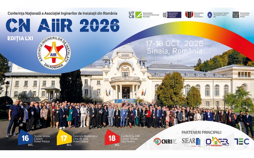 Inginerii de instalații din România se reunesc la Sinaia pentru cea de-a 61-a Conferință Națională AIIR