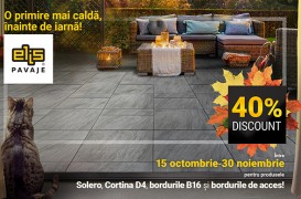 O primire mai caldă, înainte de iarnă, cu reduceri de 40% la Elis Pavaje